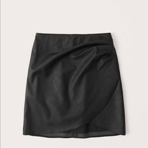 Vegan Leather Ruched Mini Skirt